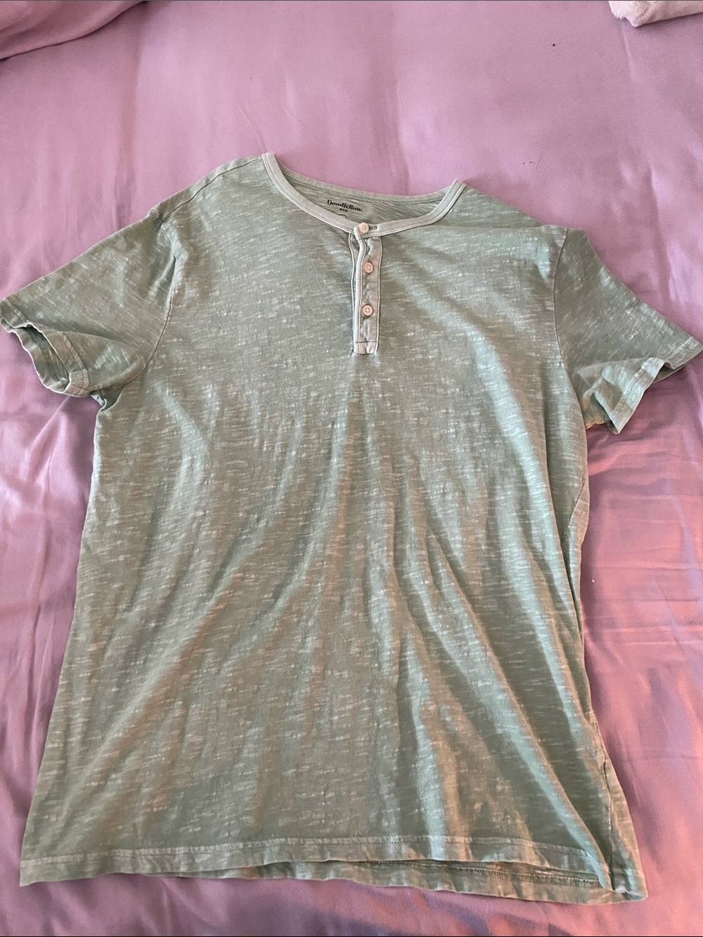 Goodfellow & Co Light Sage Short Sleeve Henley Tee